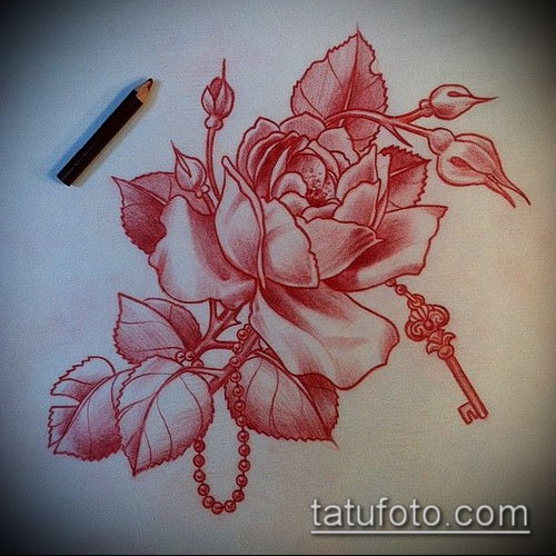 Эскиз для татуировки ключ и замок — 07062017 — пример — 074 tattoo key and lock