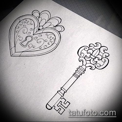 Эскиз для татуировки ключ и замок — 07062017 — пример — 079 tattoo key and lock.camelia)—Instagram-photos-and-videos_68
