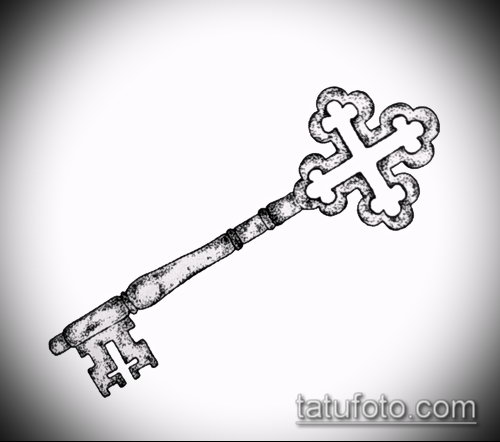 Эскиз для татуировки ключ и замок — 07062017 — пример — 085 tattoo key and lock