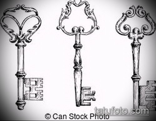 Эскиз для татуировки ключ и замок — 07062017 — пример — 087 tattoo key and lock._340