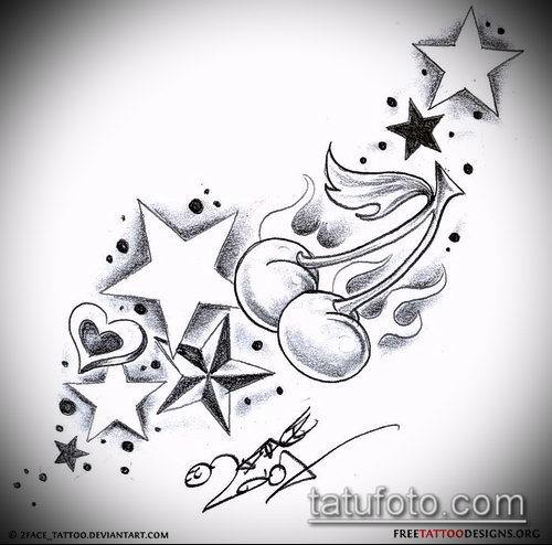 Эскиз тату звезды на ключице — 07062017 — пример — 003 tattoo stars on the collarbone._133