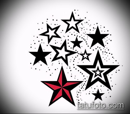 Эскиз тату звезды на ключице — 07062017 — пример — 018 tattoo stars on the collarbone._155