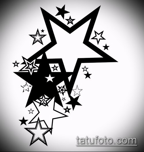 Эскиз тату звезды на ключице — 07062017 — пример — 019 tattoo stars on the collarbone._125