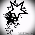 Эскиз тату звезды на ключице №287 - интересный вариант рисунка, который хорошо можно использовать для переделки и нанесения как тату звезды на ключицах и коленях