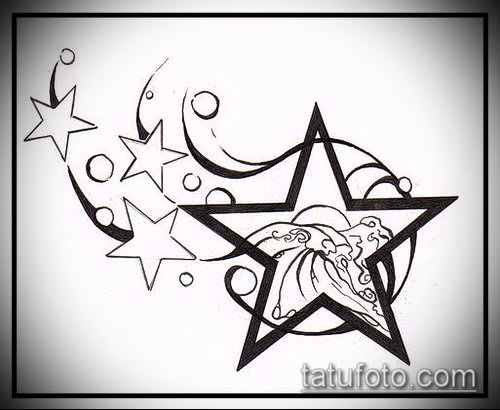 Эскиз тату звезды на ключице — 07062017 — пример — 023 tattoo stars on the collarbone._119