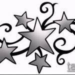 Эскиз тату звезды на ключице №424 - достойный вариант рисунка, который успешно можно использовать для переработки и нанесения как тату звезды на ключицах у девушек