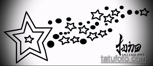 Эскиз тату звезды на ключице — 07062017 — пример — 027 tattoo stars on the collarbone._208