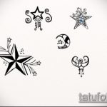 Эскиз тату звезды на ключице №722 - классный вариант рисунка, который хорошо можно использовать для переделки и нанесения как тату звезды на ключицах и коленях