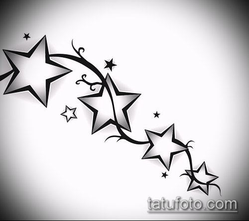 Эскиз тату звезды на ключице — 07062017 — пример — 034 tattoo stars on the collarbone