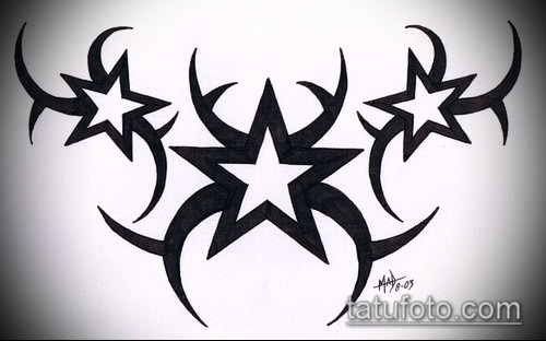 Эскиз тату звезды на ключице — 07062017 — пример — 042 tattoo stars on the collarbone._381