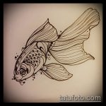 Эскиз тату золотая рыбка №957 - достойный вариант рисунка, который успешно можно использовать для переделки и нанесения как тату рыбки в космосе