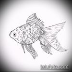 Эскиз тату золотая рыбка №812 - классный вариант рисунка, который успешно можно использовать для доработки и нанесения как тату рыбки знак зодиака