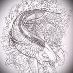 Эскиз тату золотая рыбка №984 - достойный вариант рисунка, который легко можно использовать для переделки и нанесения как тату золотая рыбка на руке