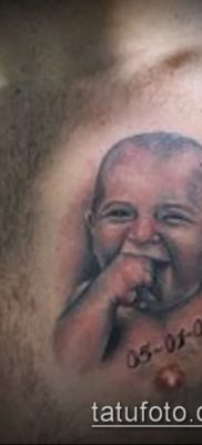 Фото тату портрет своего ребе — 01072017 — пример — 014 Tattoo portrait child_tatufoto.com