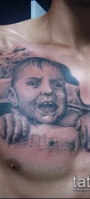 Фото тату портрет своего ребе — 01072017 — пример — 029 Tattoo portrait child_tatufoto.com