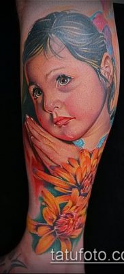 Фото тату портрет своего ребе — 01072017 — пример — 030 Tattoo portrait child_tatufoto.com