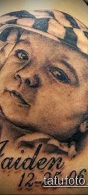 Фото тату портрет своего ребе — 01072017 — пример — 047 Tattoo portrait child_tatufoto.com