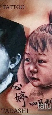 Фото тату портрет своего ребе — 01072017 — пример — 051 Tattoo portrait child_tatufoto.com