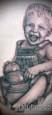 Фото тату портрет своего ребе — 01072017 — пример — 067 Tattoo portrait child_tatufoto.com