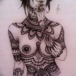 фото рисунок хной под грудью от 29.07.2017 №012 - Drawing henna under the breast