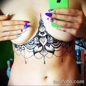 фото рисунок хной под грудью от 29.07.2017 №026 - Drawing henna under the breast