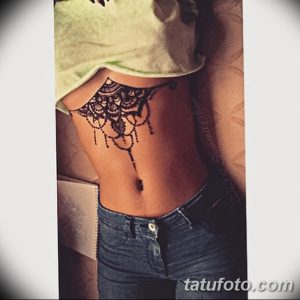 фото рисунок хной под грудью от 29.07.2017 №031 - Drawing henna under the breast