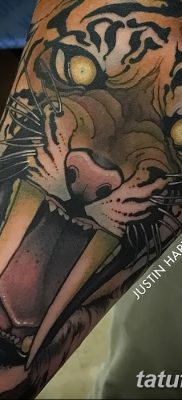 фото тату саблезубый тигр от 25.07.2017 №008 — Tattoo saber-toothed tiger