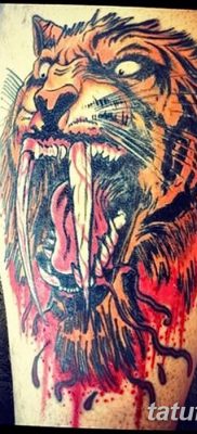 фото тату саблезубый тигр от 25.07.2017 №009 — Tattoo saber-toothed tiger