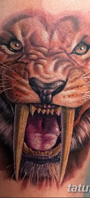 фото тату саблезубый тигр от 25.07.2017 №010 — Tattoo saber-toothed tiger