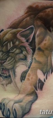 фото тату саблезубый тигр от 25.07.2017 №029 — Tattoo saber-toothed tiger