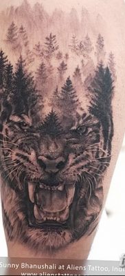 фото тату саблезубый тигр от 25.07.2017 №035 — Tattoo saber-toothed tiger