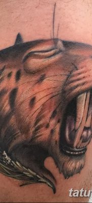фото тату саблезубый тигр от 25.07.2017 №038 — Tattoo saber-toothed tiger