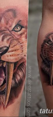 фото тату саблезубый тигр от 25.07.2017 №049 — Tattoo saber-toothed tiger