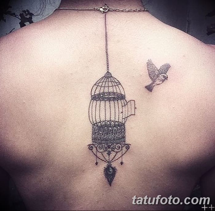 фото тату птица и клетка от 16.08.2017 № 037 - Tattoo bird and cage_tatufot...