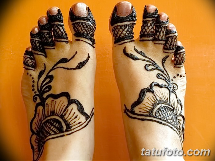 фото Мехенди на пальцах ног от 18.08.2017 №021 - Mehendi on toes_tatufoto.com