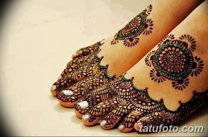 фото Мехенди на пальцах ног от 18.08.2017 №116 - Mehendi on toes_tatufoto.com