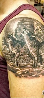 фото тату два волка от 19.08.2017 №003 — Tattoo two wolves_tatufoto.com