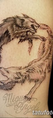 фото тату два волка от 19.08.2017 №011 — Tattoo two wolves_tatufoto.com