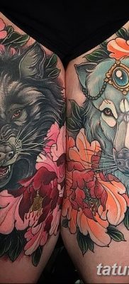 фото тату два волка от 19.08.2017 №025 — Tattoo two wolves_tatufoto.com