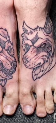 фото тату два волка от 19.08.2017 №047 — Tattoo two wolves_tatufoto.com