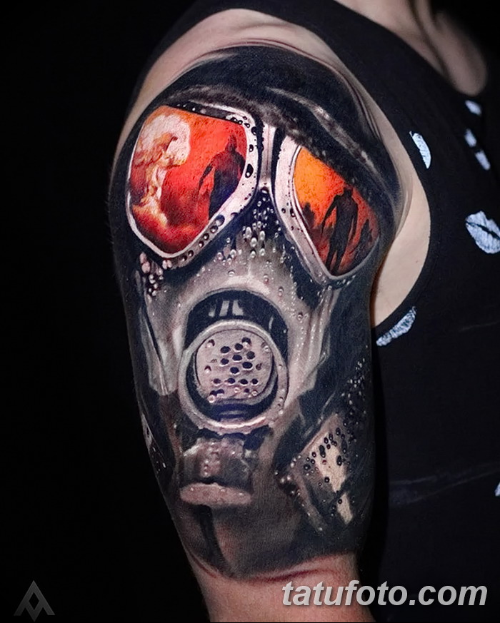 фото тату противогаз от 11.08.2017 №063 - Tattoo gas mask_tatufoto.com