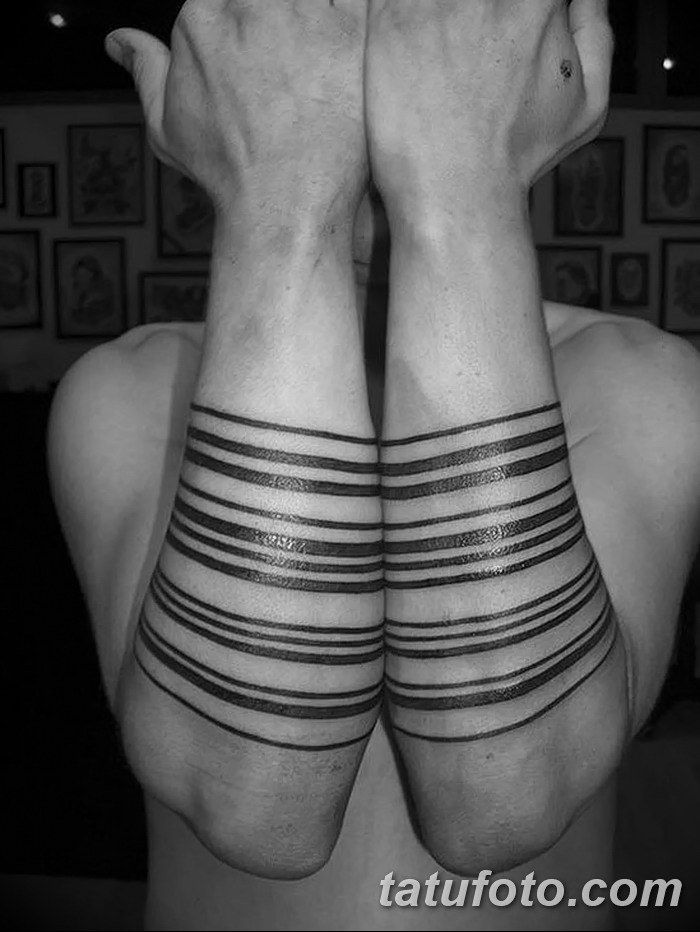 фото тату прямая линия (полоса) от 11.08.2017 №165 - Straight line tattoo