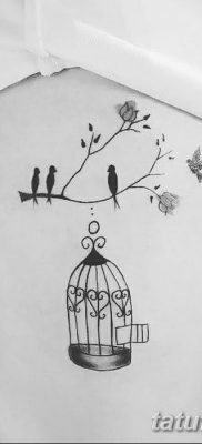 фото тату птица и клетка от 16.08.2017 №004 — Tattoo bird and cage_tatufoto.com