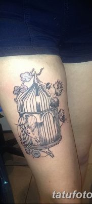 фото тату птица и клетка от 16.08.2017 №005 — Tattoo bird and cage_tatufoto.com