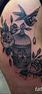 фото тату птица и клетка от 16.08.2017 №048 — Tattoo bird and cage_tatufoto.com