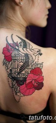 фото тату птица и клетка от 16.08.2017 №066 — Tattoo bird and cage_tatufoto.com