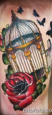 фото тату птица и клетка от 16.08.2017 №078 — Tattoo bird and cage_tatufoto.com