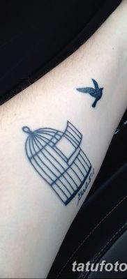 фото тату птица и клетка от 16.08.2017 №080 — Tattoo bird and cage_tatufoto.com