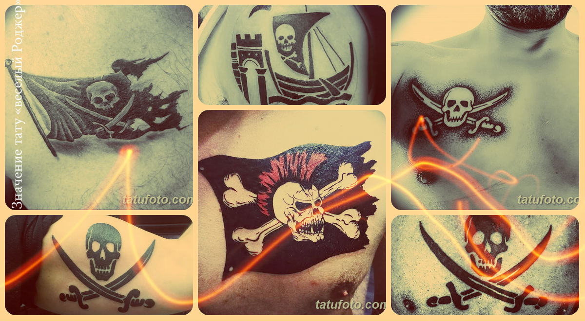 Значение тату веселый Роджер - фото примеры готовых татуировок