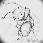 фото Эскиз тату муравей от 07.09.2017 №024 - Sketch of an ant tattoo - tatufoto.com